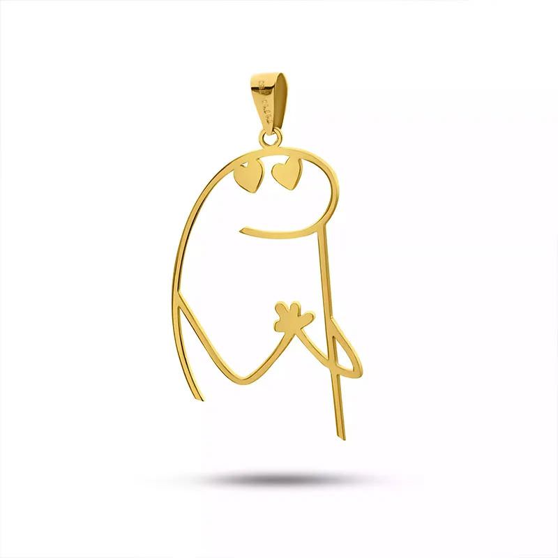 پلاک طلا 18عیار طرح میقولی چشم قلبی