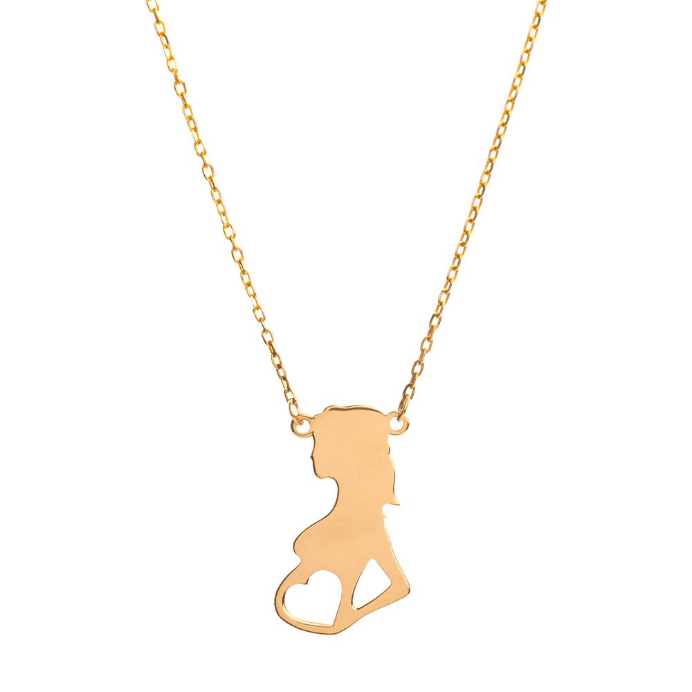 گردنبند طلا 18عیار طرح مادر باردار و قلب