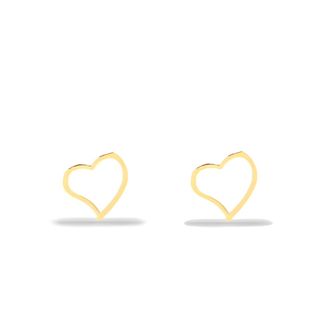 گوشواره طلا 18 عیار زنانه قو طلایی طرح قلب آناهیتا