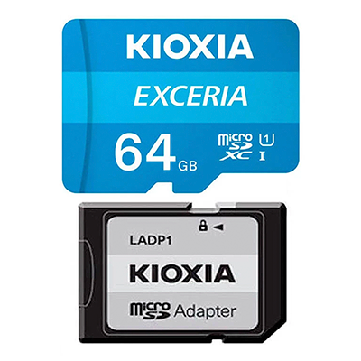 کارت حافظه microSDXC کیوکسیا مدل EXCERIA کلاس 10 استاندارد UHS-I U1 سرعت 100MBps ظرفیت 64 گیگابایت به همراه آداپتور