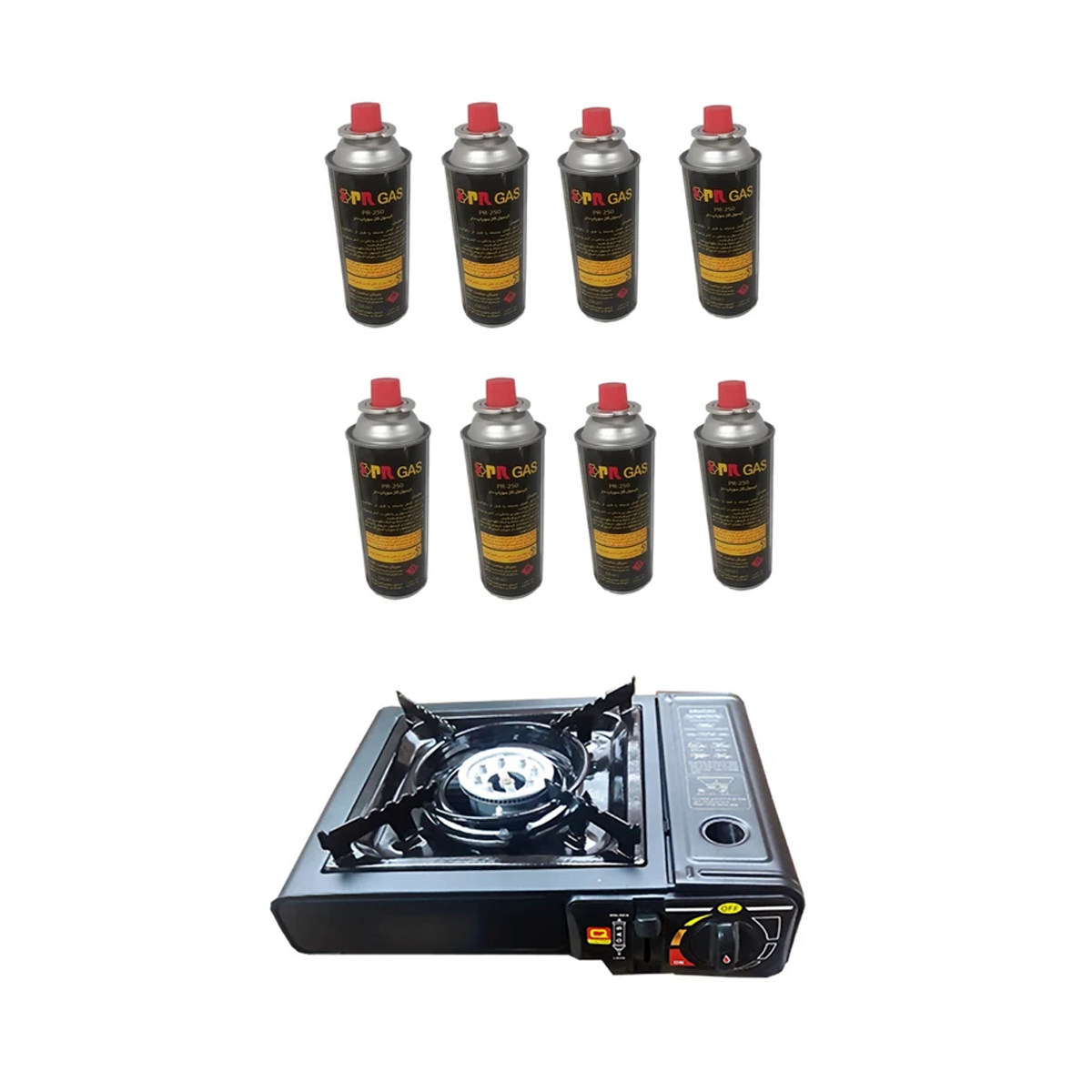  اجاق سفری پارس رگولاتور مدل 6499 به همراه کپسول گاز سفری بسته 8 عددی-small-image