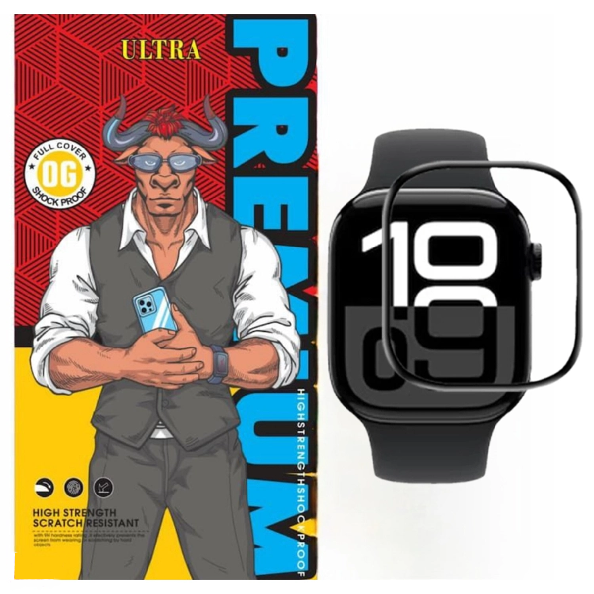 گلس اپل واچ سری 6 سایز 40 میلی متر اولترا مدل FULL GLUE