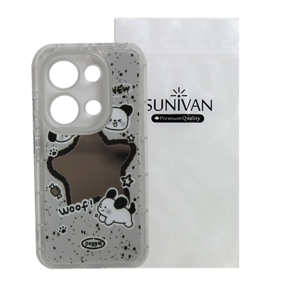 کاور گوشی  گوشی موبایل شیائومی Redmi Note 13 4G سانیوان مدل آینه ای طرح فانتزی سگ