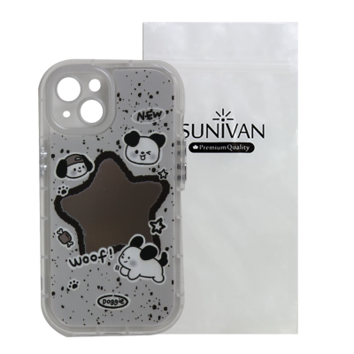 کاور گوشی اپل iPhone 13 سانیوان مدل آینه ای طرح فانتزی سگ