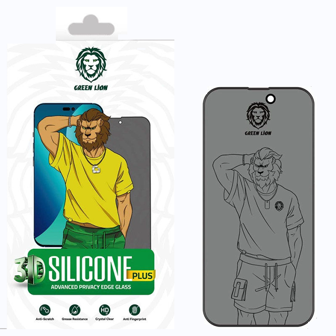 گلس گوشی اپل iPhone 13/ 13 pro /14 گرین حریم شخصی مدل Silicone Privacy-HD Plus