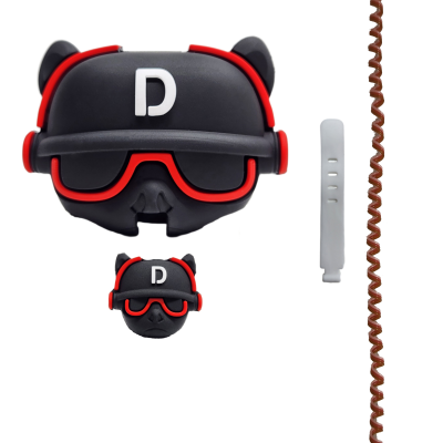 محافظ کابل شارژ مدل فانتزی طرح سگ به همراه محافظ شارژ دیواری مجموعه 4 عددی