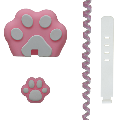 محافظ کابل وال کیس طرح پنجه کیوت به همراه محافظ شارژر دیواری 25 وات سامسونگ مجموعه 4 عددی