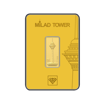 شمش طلا 5 گرم 24 عیار طلای محمد طرح برج میلاد مدل M-M-5