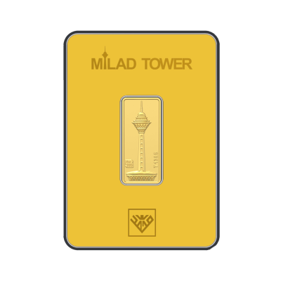 شمش طلا 24 عیار طلای محمد طرح برج میلاد مدل M-M-1