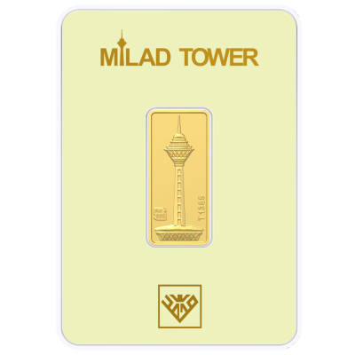 شمش طلا 900 سوت 24 عیار طلای محمد مدل برج میلاد کد SM900