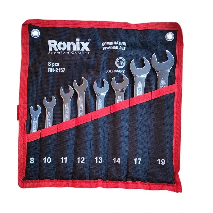 آچار یکسر تخت و یکسر رینگی رونیکس مدل RH-2157 مجموعه 8 عددی