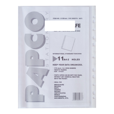 کاور کاغذ A4 پاپکو کد 11100 بسته 100 عددی