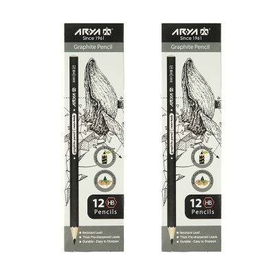 مداد مشکی آریا مدل 3001 بسته 24 عددی