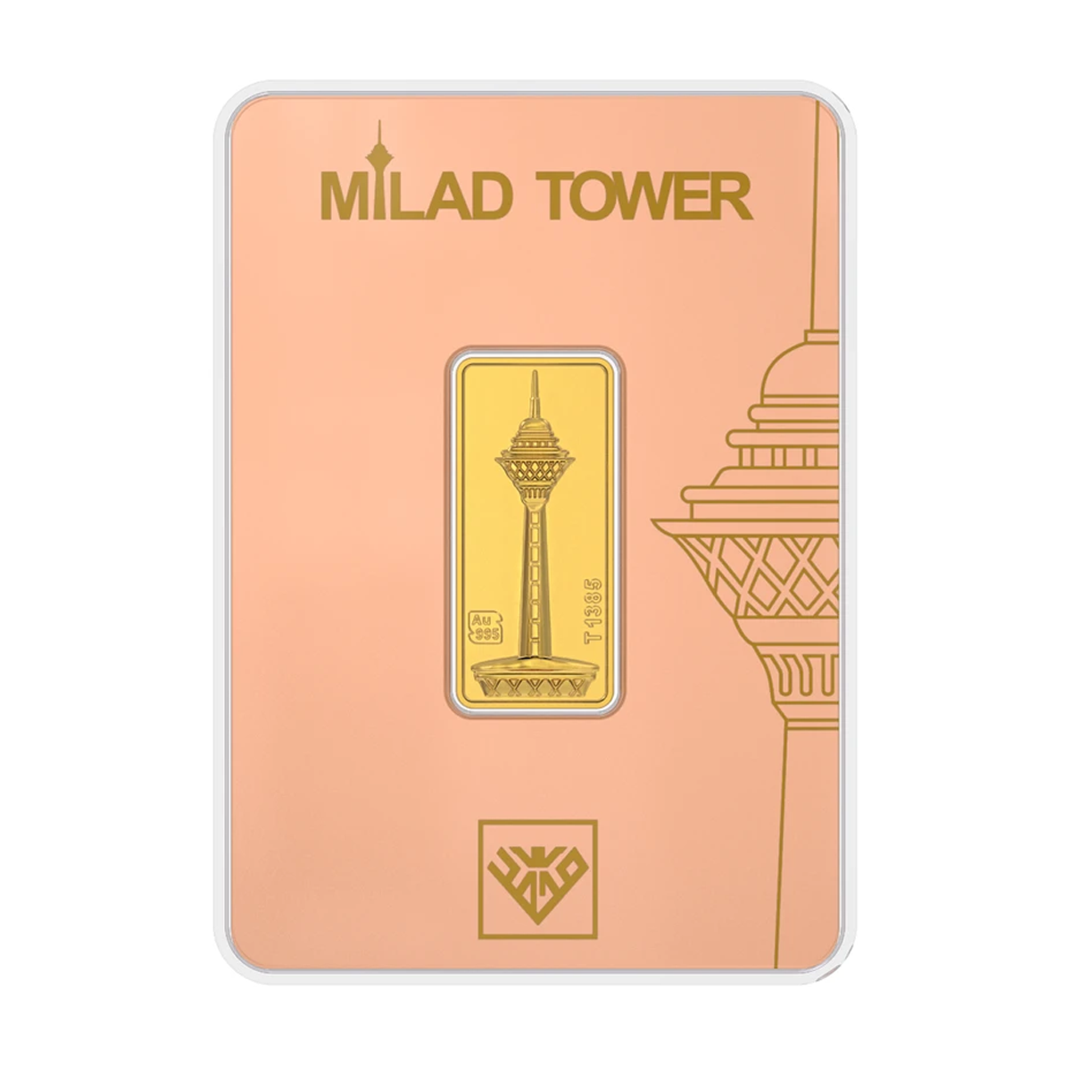 شمش طلا 2 گرم 24 عیار طلای محمد مدل برج میلاد G2