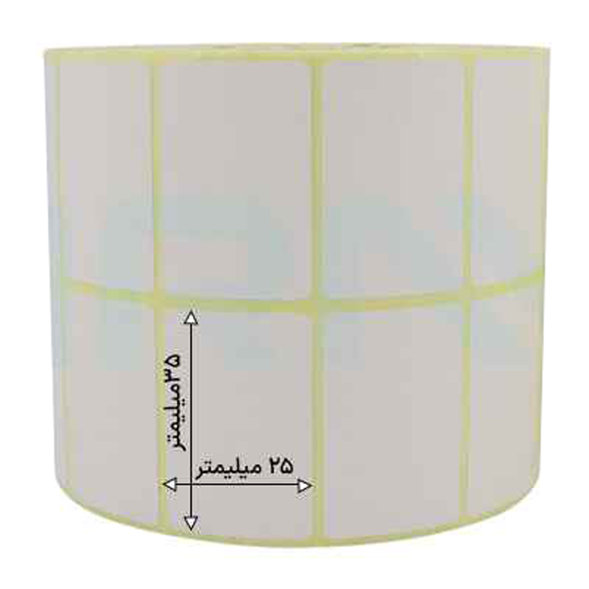 رول 4000 تایی لیبل کاغذی دو ردیفه 35x25