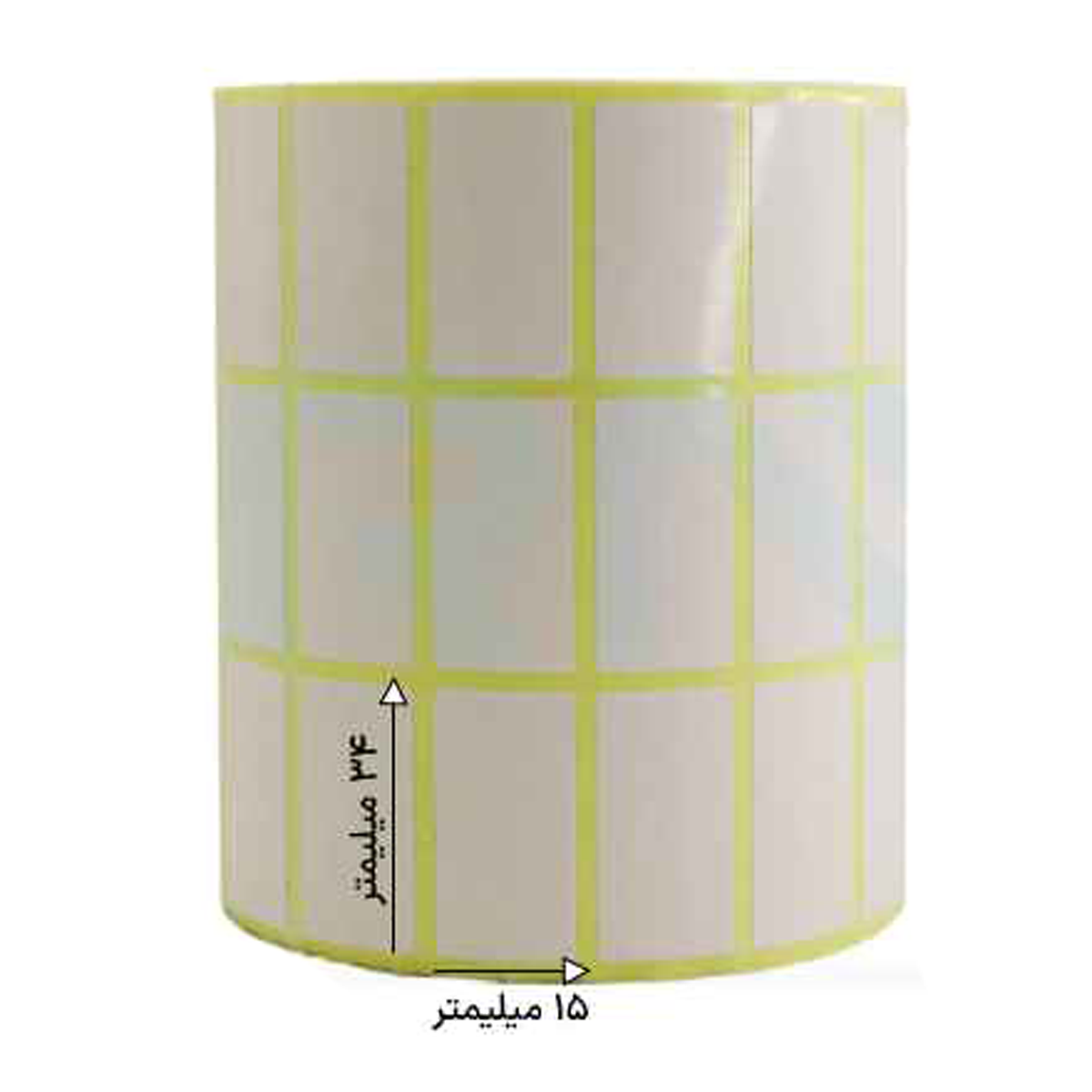 رول 6000 تایی لیبل کاغذی سه ردیفه 34x15