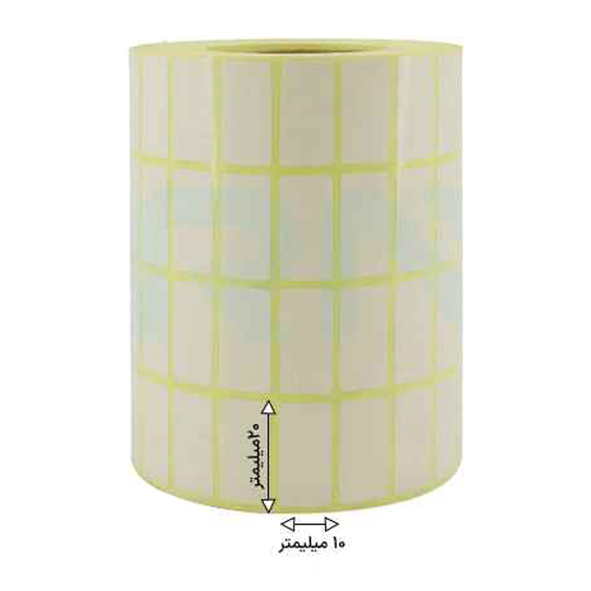 رول 10000 تایی لیبل کاغذی چهار ردیفه 10x20