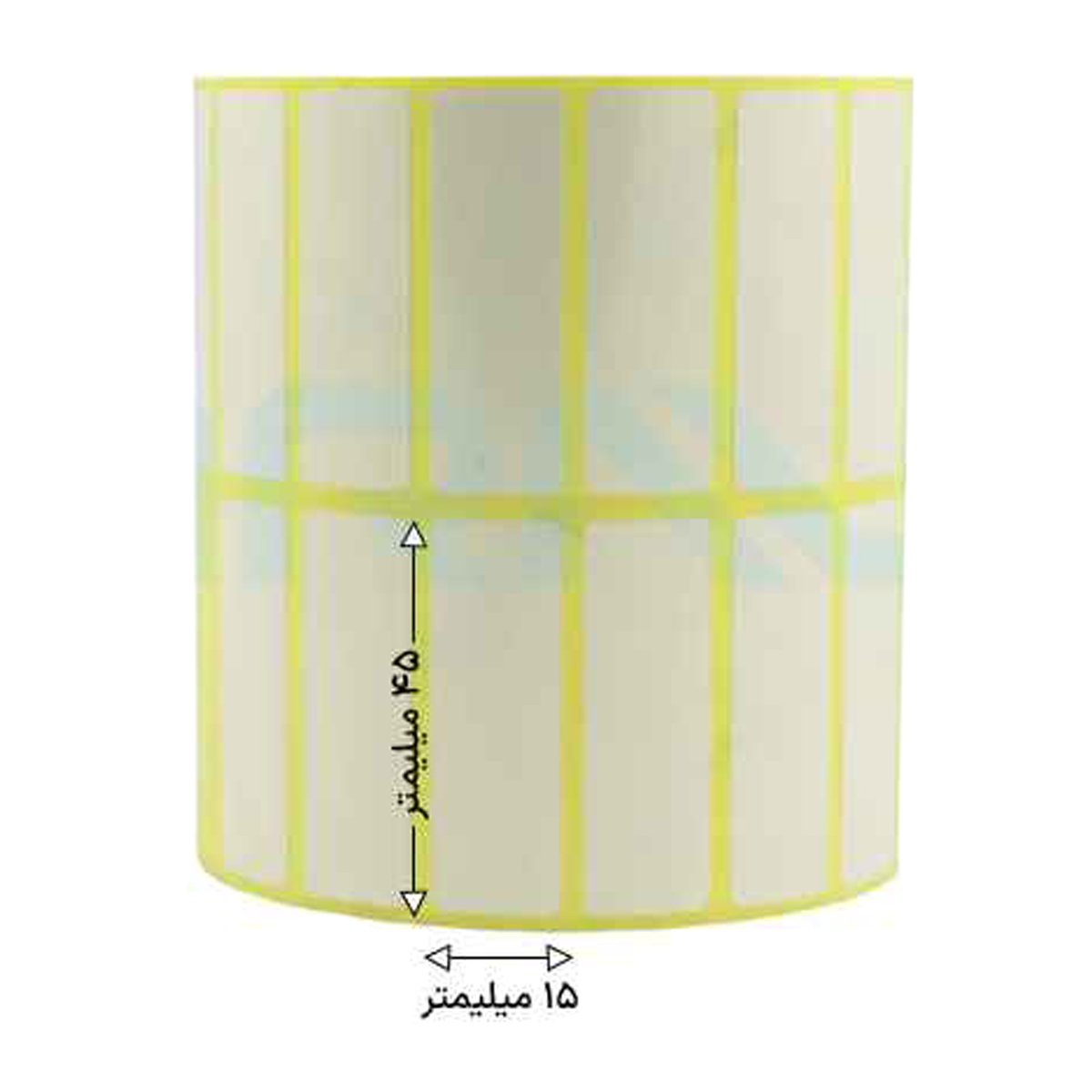 رول 4000 تایی لیبل کاغذی دو ردیفه 45x15