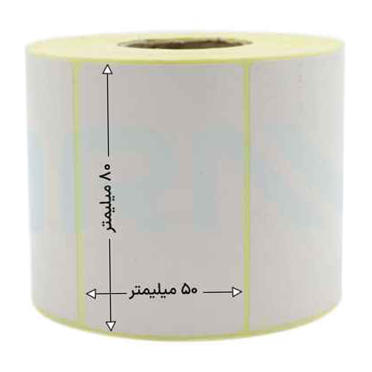 رول 500 تایی لیبل کاغذی تک ردیفه 50x80