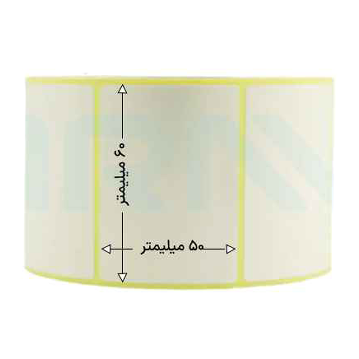 رول 1000 تایی لیبل کاغذی تک ردیفه 60x50