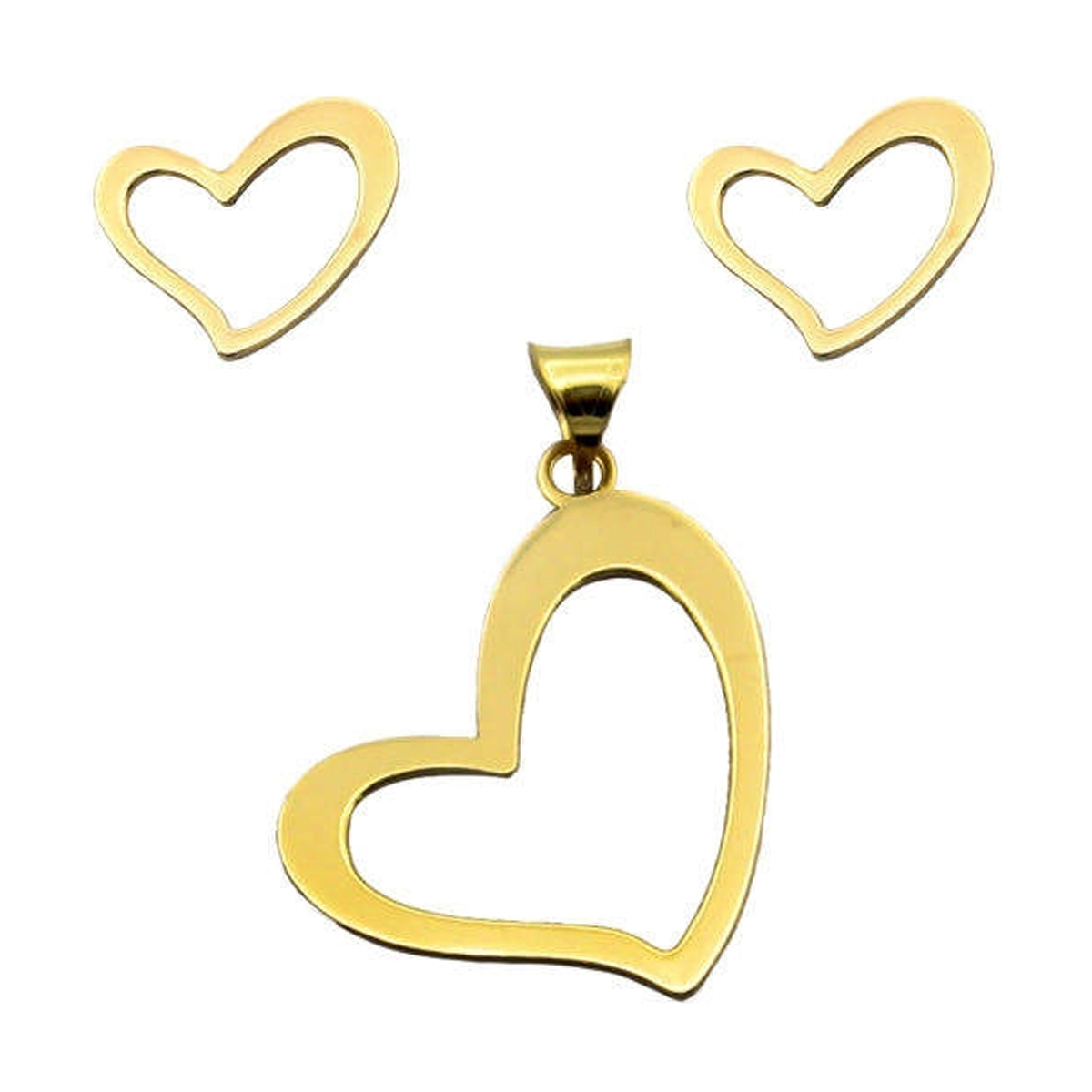 نیم ست طلا 18 عیار زنانه شمیم گلد گالری طرح قلب مدل 0925