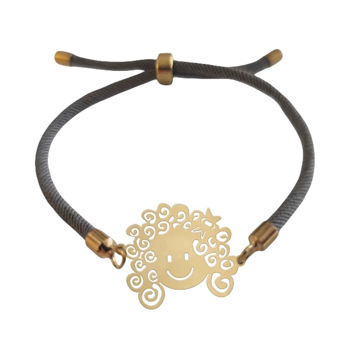 دستبند طلا زنانه شمیم گلد گالری مدل دختر مو فرفری کد D2-10-small-image