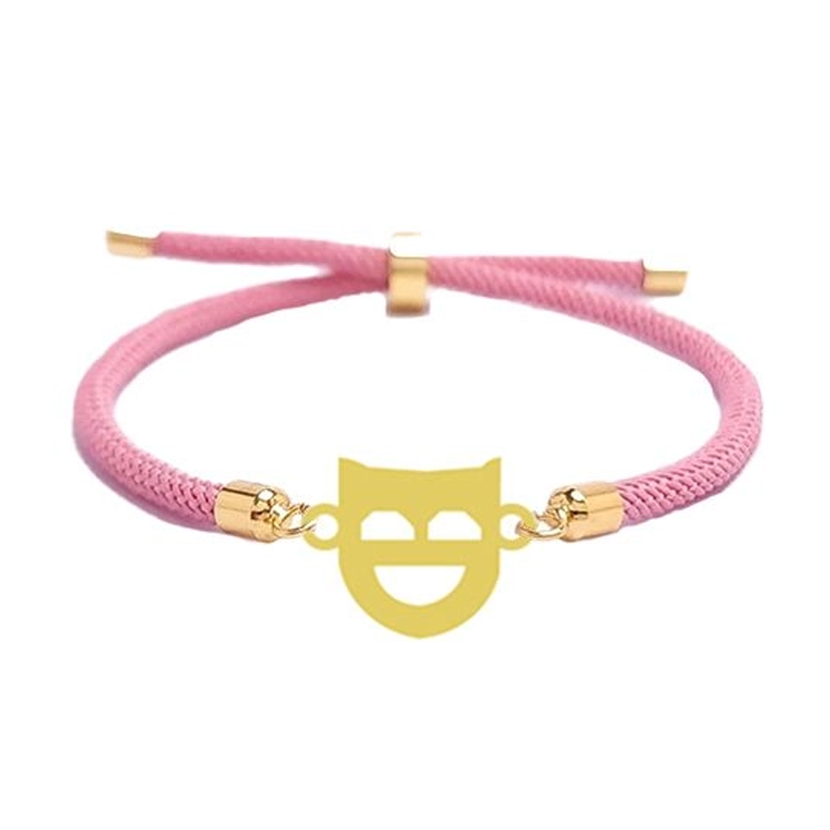 دستبند طلا زنانه شمیم گلد گالری مدل آسانسوری پلاک دار طرح ماسک-small-image