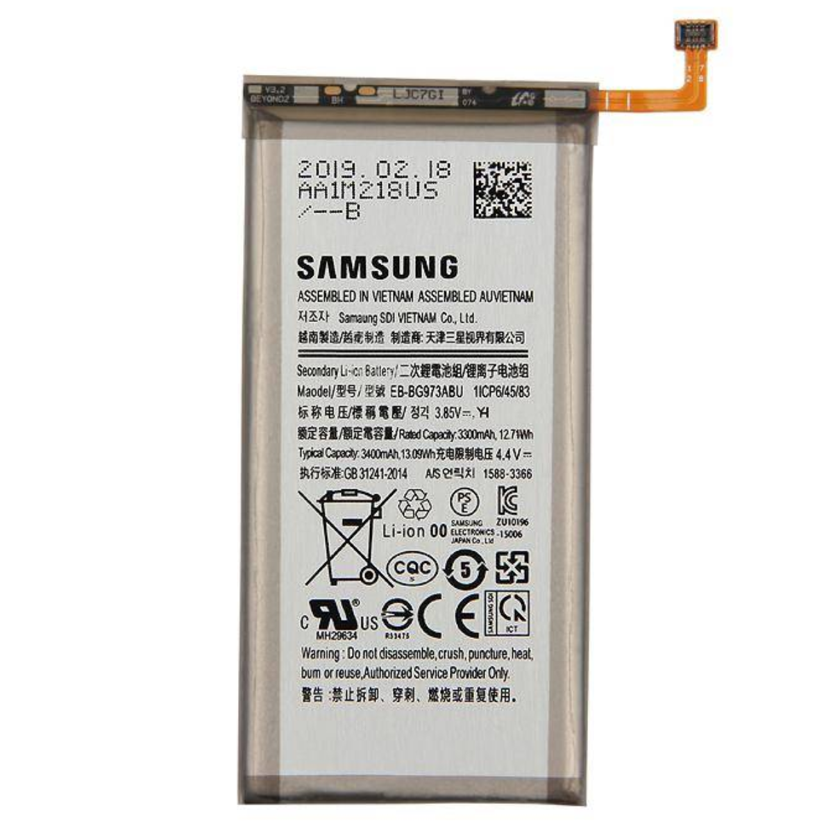 باتری گوشی سامسونگ Galaxy S10 کد فنی EB-BG973ABU-small-image