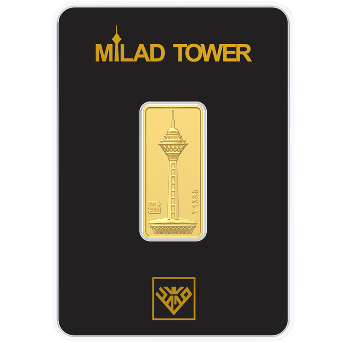 شمش طلا 800 سوتی 24 عیار طلای محمد مدل برج میلاد کد SM800 شمش طلا 800 سوتی 24 عیار طلای محمد مدل برج میلاد کد SM800