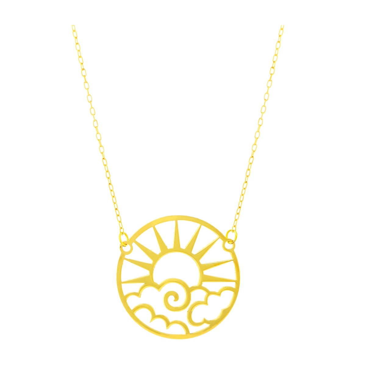 گردنبند طلا 18 عیار زنانه مدل خورشید کد NC959-small-image