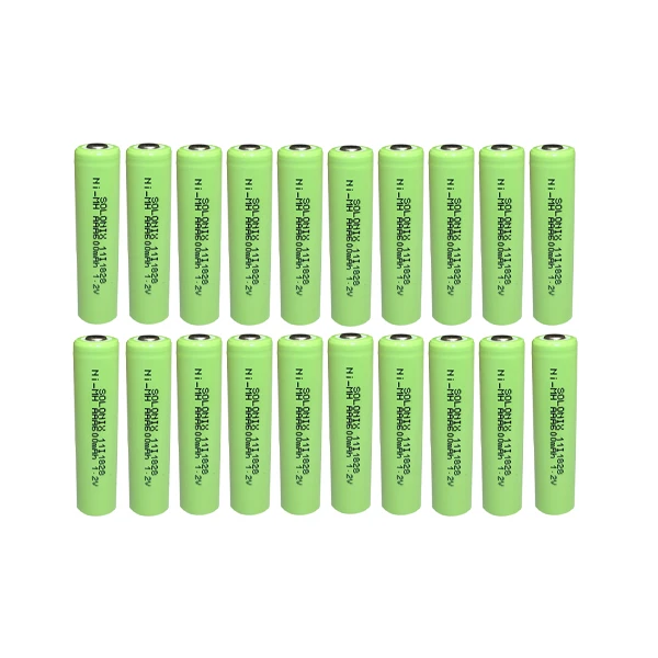 باتری نیم قلمی قابل شارژ سولونیکس مدل Ni-MH 600mAh FLAT مجموعه 20 عددی