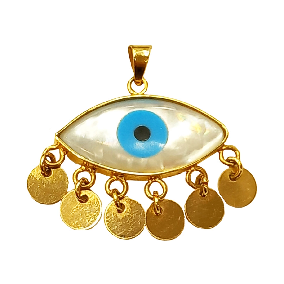 پلاک طلا 18 عیار زنانه طرح چشم نظر کد P116