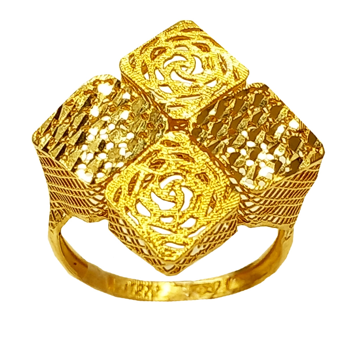 انگشتر طلا 18 عیار زنانه طرح ستاره کد R115 سایز 17.10