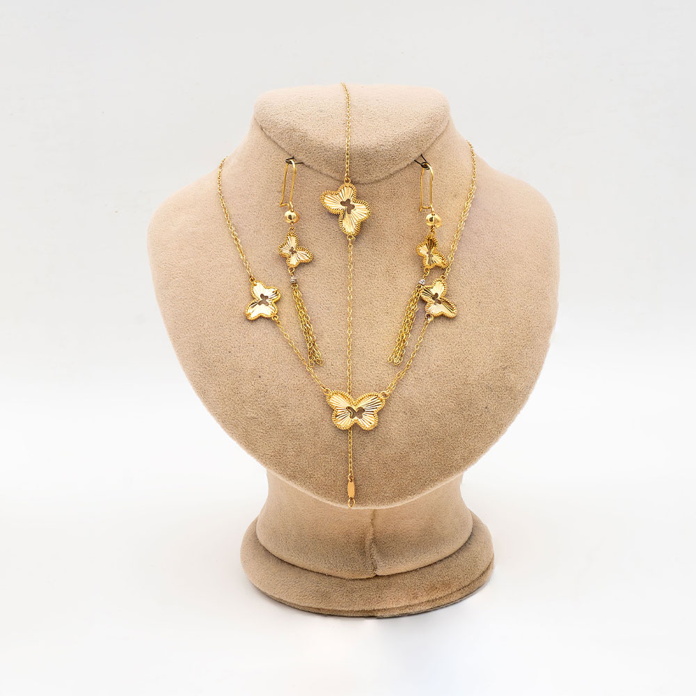 سرویس طلا 18 عیار گالری طلا عرفان زنانه مدل ونکلیف کد2850