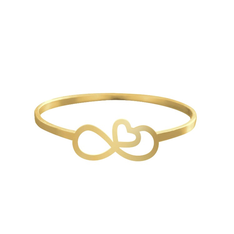 انگشتر طلا 18 عیار زنانه شمیم گلد گالری طرح بینهایت قلب کد AA29