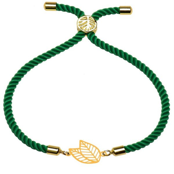 دستبند طلا 18 عیار دخترانه شمیم گلد گالری مدل برگ کد 641