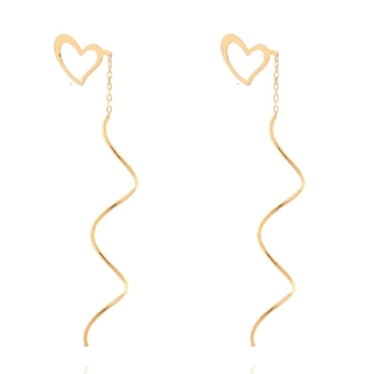 گوشواره طلا زنانه اپال گلد مدل آویزی قلب توخالی-small-image