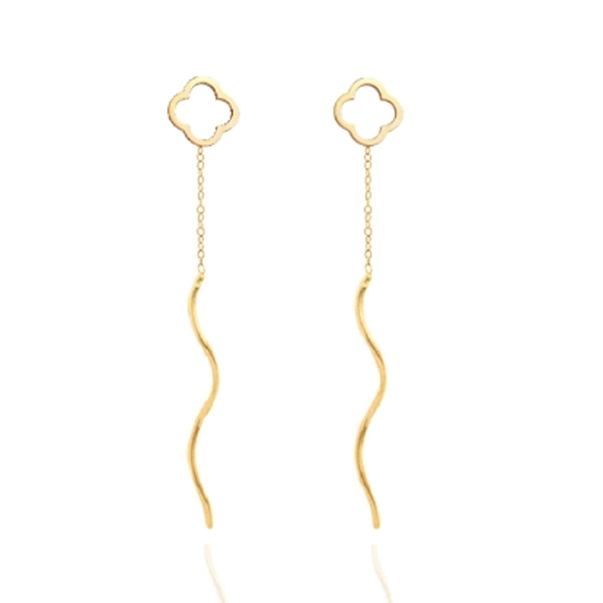 گوشواره طلا زنانه اپال گلد مدل ویزی ونکلیف توخالی