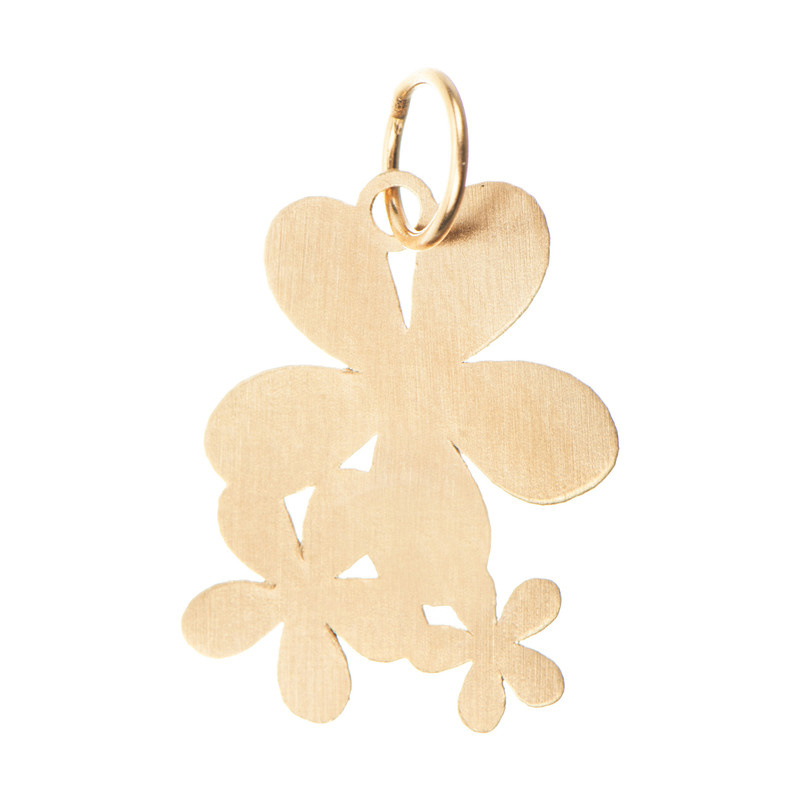 آویز گردنبند طلا 18 عیار شمیم گلد گالری طرح گل کد SG264