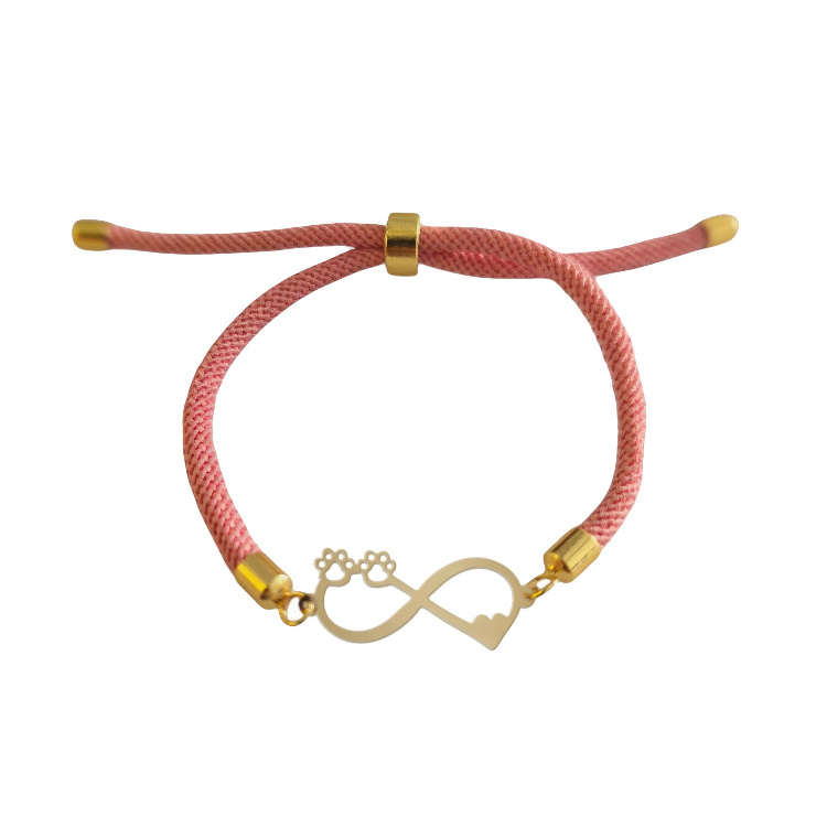 دستبند طلا 18 عیار زنانه شمیم گلد گالری طرح مینیمال بینهایت ردپا کد D58-14