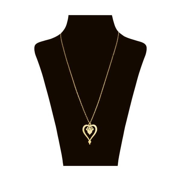 گردنبند طلا 18 عیار زنانه شمیم گلد گالری طرح قلب کد UN0051
