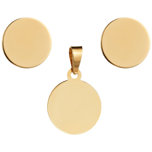 نیم ست طلا 18 عیار زنانه شمیم گلد گالری طرح دایره کد S3-001