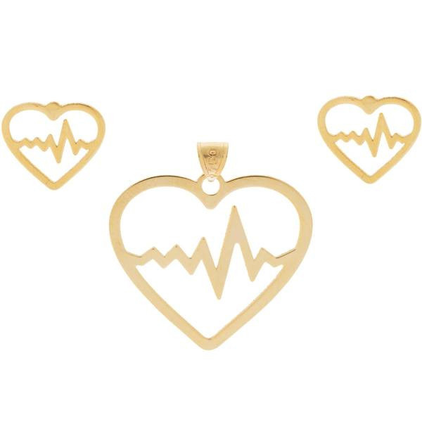 نیم ست طلا 18 عیار زنانه شمیم گلد گالری مدل 0865