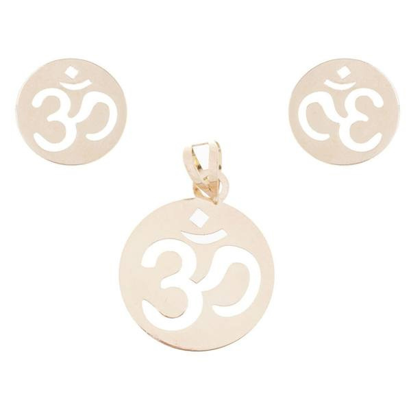 نیم ست طلا 18 عیار زنانه شمیم گلد گالری طرح ام کد SG569