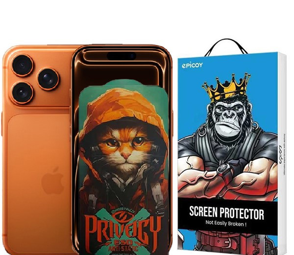 محافظ صفحه نمایش حریم شخصی اپیکوی مدل Privacy Hoodie Cat مناسب برای گوشی موبایل اپل iPhone 17 Pro / 17 / 16 Pro