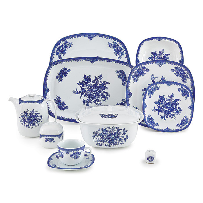 سرویس غذاخوری 98 پارچه 12 نفره چینی زرین ایران مدل فلورانس کواترو درجه عالی