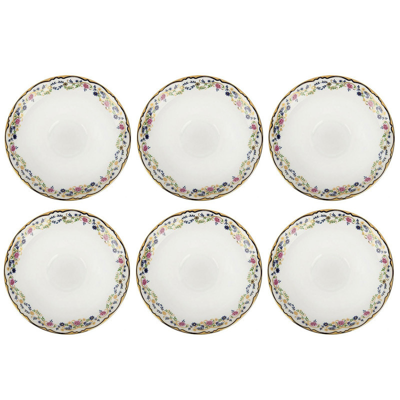 نعلبکی چینی زرین ایران مدل گلد بسته 6 عددی