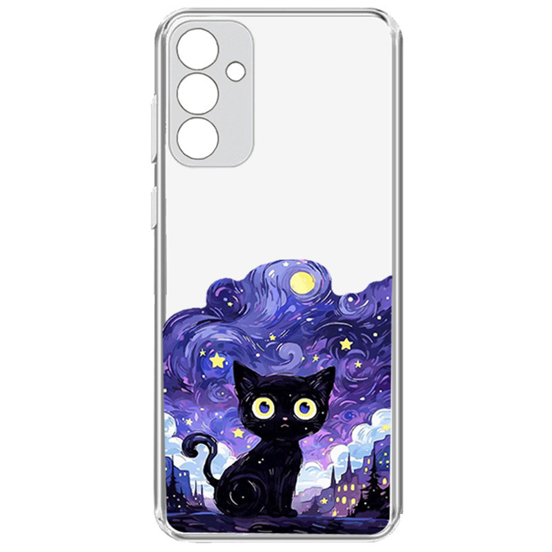 کاور گوشی طرح Purple Cat مناسب برای گوشی موبایل سامسونگ Galaxy A35