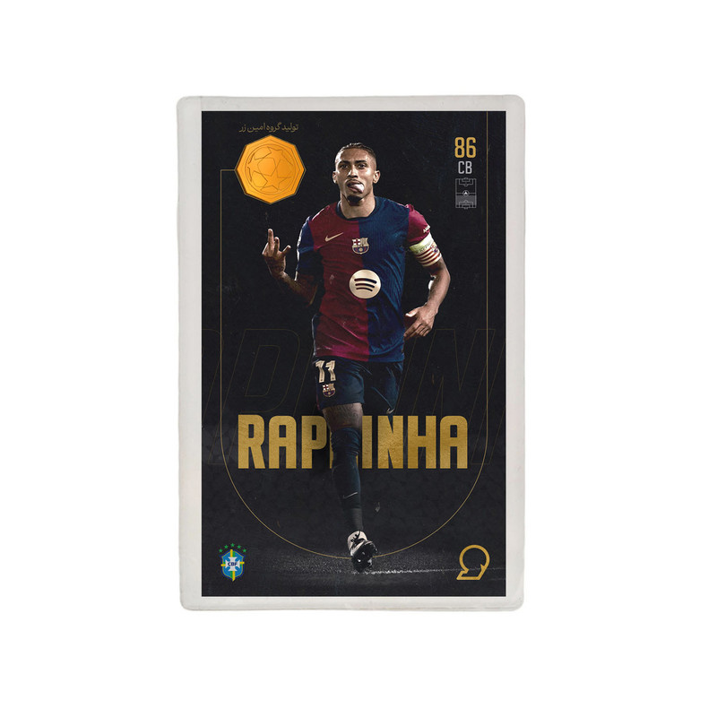 طلا گرمی 18 عیار مدوپد مدل RAPHINHA طرح فوتبالی 2025 کد SO10095