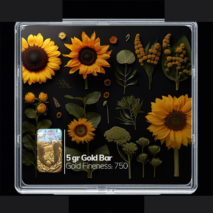 شمش طلا 18 عیار 100 سوت مدوپد مدل گل کد SG10491